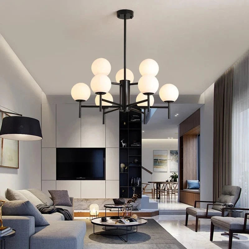 Lustre LED moderne médiéval avec boule de verre "Haricot Magique" | Marco Lucetti