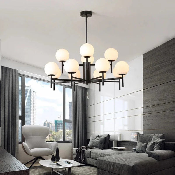 Lustre LED moderne médiéval avec boule de verre "Haricot Magique" | Marco Lucetti