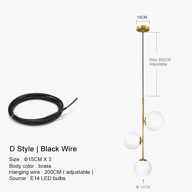 Lustre LED moderne Nordique boule de verre - Art Décor Restaurant de Luxe. | Marco Lucetti