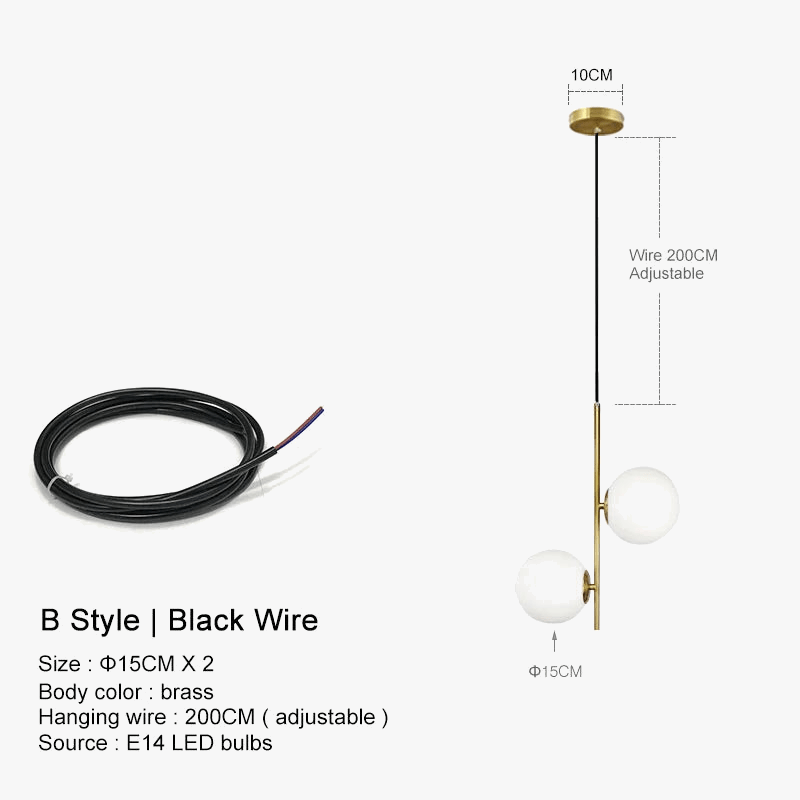 Lustre LED moderne Nordique boule de verre - Art Décor Restaurant de Luxe. | Marco Lucetti