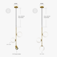 Lustre LED moderne Nordique boule de verre - Art Décor Restaurant de Luxe. | Marco Lucetti