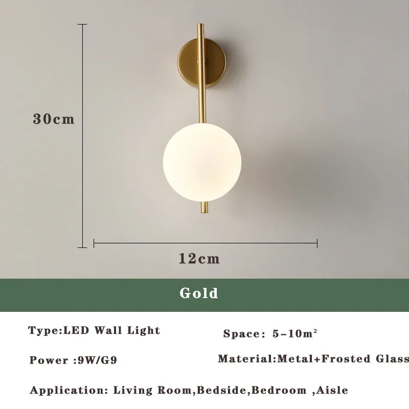 Lustre LED Moderne Nordic Gold & Black
