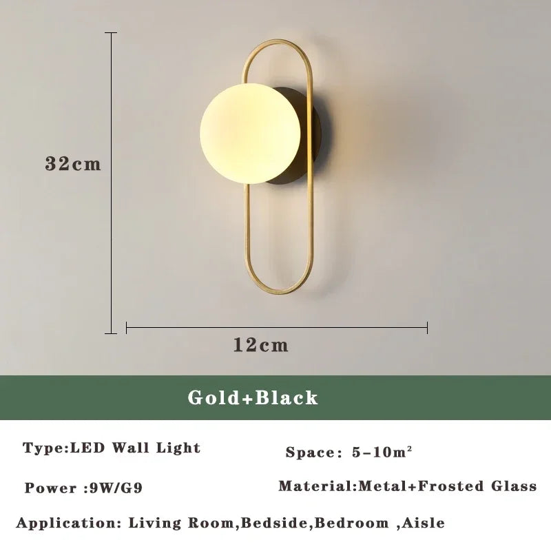 Lustre LED Moderne Nordic Gold & Black