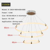 Lustre LED Moderne Nordique | Marco Lucetti 40 60 80cm / Blanc froid
