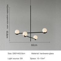 Lustre LED moderne nordique minimaliste créatif noir/or pour chambre à coucher et salon - Lampe suspendue haut de gamme | Marco Lucetti