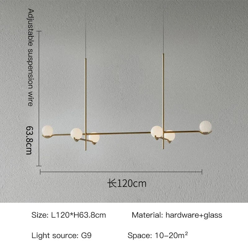 Lustre LED moderne nordique minimaliste créatif noir/or pour chambre à coucher et salon - Lampe suspendue haut de gamme | Marco Lucetti Glod - 6 têtes 1 / Ampoule blanche