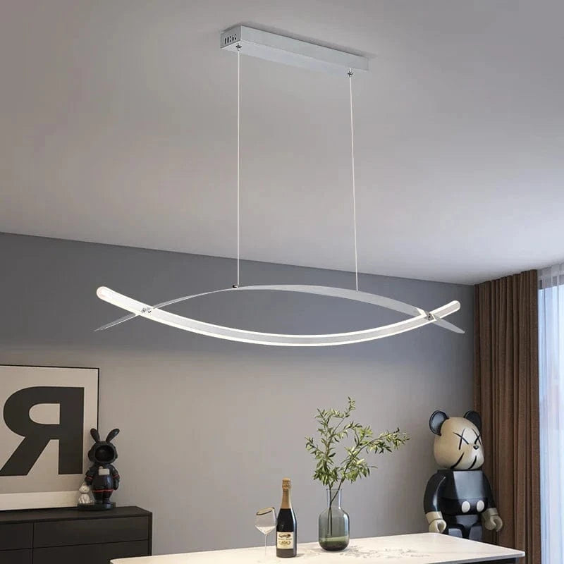 Lustre LED Moderne Plaqué Or/Chrome Suspendu Luminaire Boutique - Éclairage de Luxe | Marco Lucetti