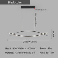 Lustre LED Moderne Plaqué Or/Chrome Suspendu Luminaire Boutique - Éclairage de Luxe | Marco Lucetti L1200mm Noir / RC à intensité variable avec application