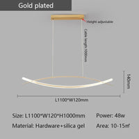 Lustre LED Moderne Plaqué Or/Chrome Suspendu Luminaire Boutique - Éclairage de Luxe | Marco Lucetti L1200mm Or / RC à intensité variable avec application