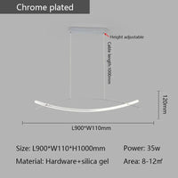 Lustre LED Moderne Plaqué Or/Chrome Suspendu Luminaire Boutique - Éclairage de Luxe | Marco Lucetti L900mm Chromé / RC à intensité variable avec application