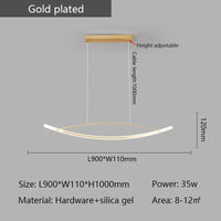 Lustre LED Moderne Plaqué Or/Chrome Suspendu Luminaire Boutique - Éclairage de Luxe | Marco Lucetti L900mm Or / RC à intensité variable avec application