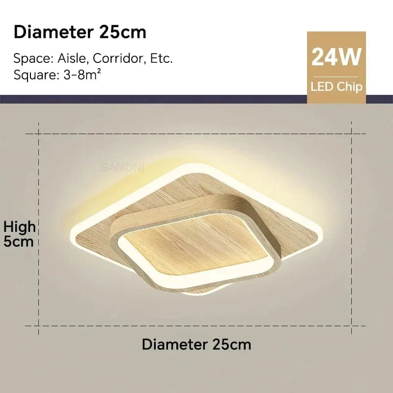 Lustre LED Moderne Pour Allée, Escaliers et Chambre | Marco Lucetti Carré de bois2 / Blanc chaud