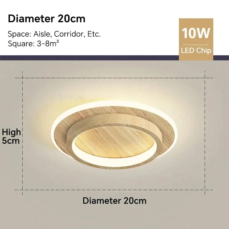 Lustre LED Moderne Pour Allée, Escaliers et Chambre | Marco Lucetti Cercle de bois1 / Blanc chaud