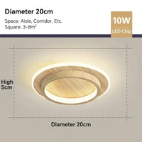 Lustre LED Moderne Pour Allée, Escaliers et Chambre | Marco Lucetti Cercle de bois1 / Blanc chaud