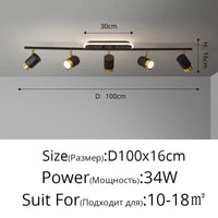 Lustre LED moderne pour boutique de mode et salon | Marco Lucetti B Noir 5 têtes / Blanc chaud 3000K