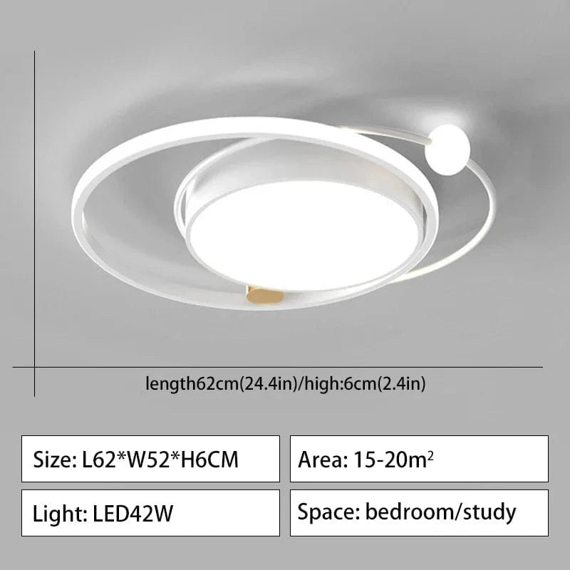 Lustre Led moderne pour chambre, cuisine et bureau - Intensité variable | Marco Lucetti Blanc 62x52cm / Blanc froid