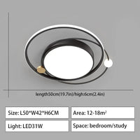 Lustre Led moderne pour chambre, cuisine et bureau - Intensité variable | Marco Lucetti Noir 50x42cm / Blanc froid