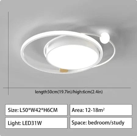 Lustre LED moderne pour chambre salon cuisine plafonnier ménage nordique de style créatif | Marco Lucetti 50x42cm Blanc / Lumière blanche