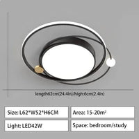 Lustre LED moderne pour chambre salon cuisine plafonnier ménage nordique de style créatif | Marco Lucetti 62x52cm Noir / Lumière blanche