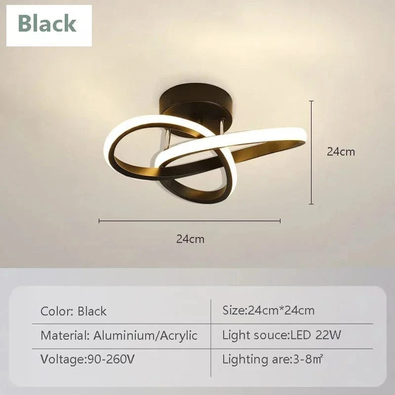 Lustre LED Moderne pour Éclairage d'Entrées et Couloirs | Marco Lucetti CL084 Noir / Feu tricolore-Pas de RC