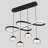 Lustre LED moderne pour éclairage intérieur suspendu | Marco Lucetti Noir / Longueur 76cm / Blanc chaud