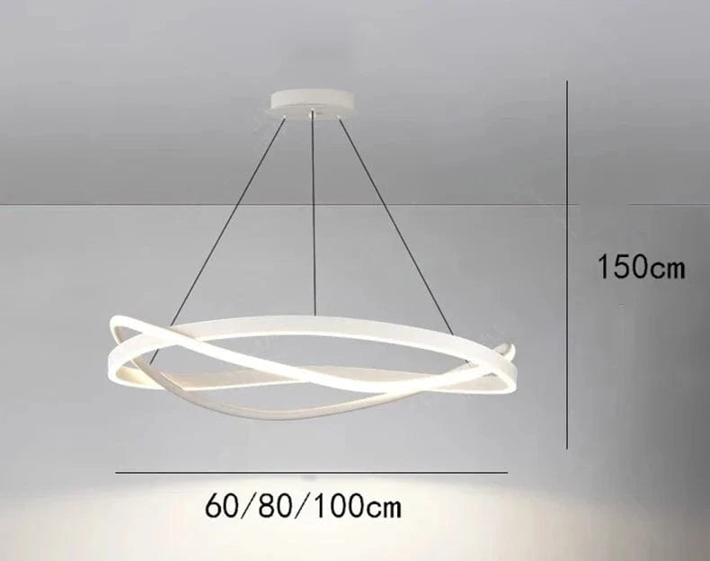 Lustre LED moderne pour éclairage intérieur - Suspension design plafonnier | Marco Lucetti BLANC / Diamètre 80cm / Gradation à distance RC