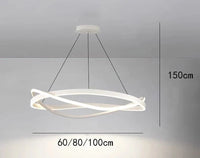 Lustre LED moderne pour éclairage intérieur - Suspension design plafonnier | Marco Lucetti BLANC / Diamètre 80cm / Gradation à distance RC