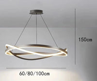 Lustre LED moderne pour éclairage intérieur - Suspension design plafonnier | Marco Lucetti Noir / Diamètre 80cm / Gradation à distance RC