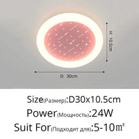 Lustre LED Moderne pour Enfants "Pluie de Météores 2022" | Marco Lucetti Rose 30cm 24W / Luminosité variable