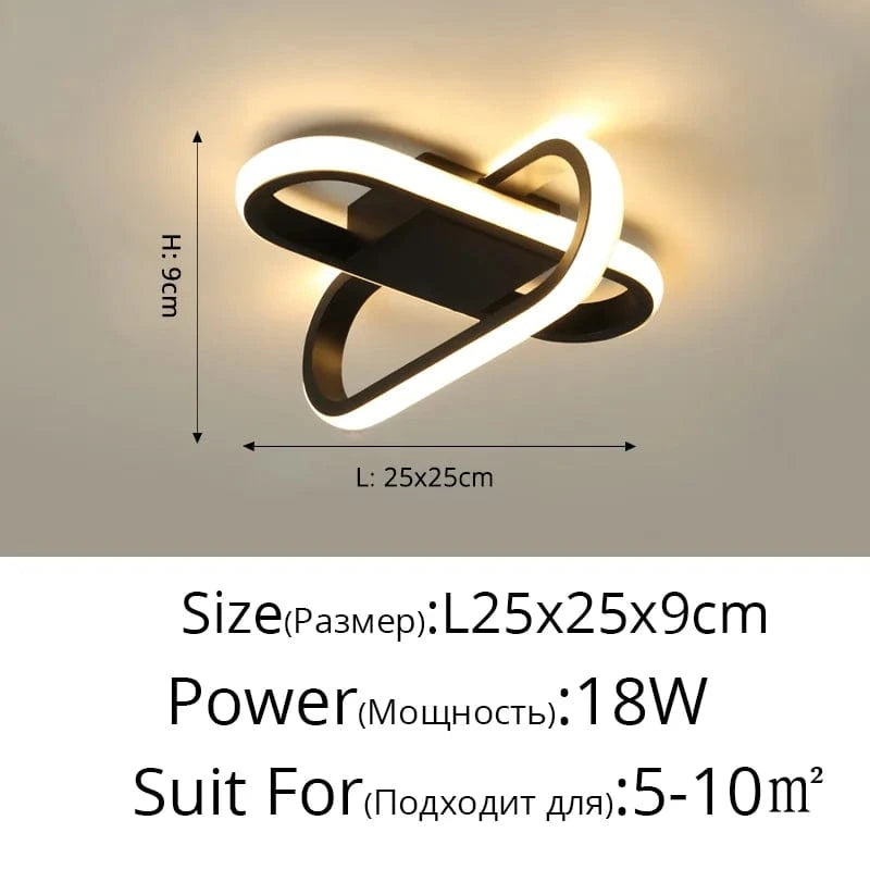 Lustre LED Moderne pour l'Intérieur de Votre Maison | Marco Lucetti Style B Noir / Blanc chaud