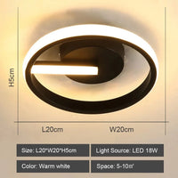 Lustre LED Moderne pour Plafond de Couloir ou Porche | Marco Lucetti Noir / Blanc chaud