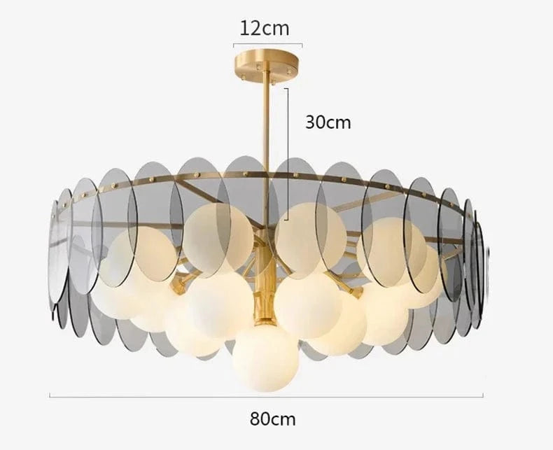 Lustre LED moderne pour salle à manger - Éclairage intérieur premium | Marco Lucetti 16 têtes d'or / Blanc froid