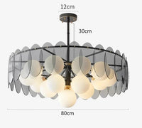 Lustre LED moderne pour salle à manger - Éclairage intérieur premium | Marco Lucetti 16 têtes noires / Gradation à distance RC