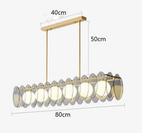 Lustre LED moderne pour salle à manger - Éclairage intérieur premium | Marco Lucetti 4 têtes longues en or / Blanc froid