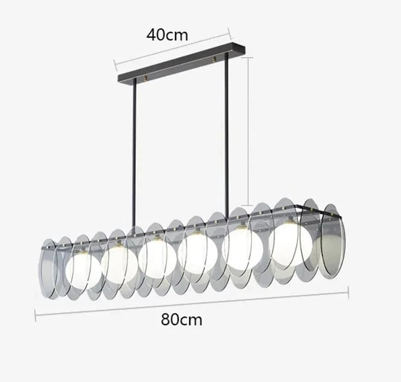 Lustre LED moderne pour salle à manger - Éclairage intérieur premium | Marco Lucetti 4 têtes longues noires / Blanc froid