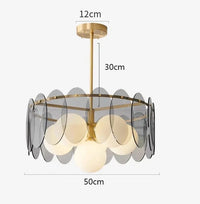 Lustre LED moderne pour salle à manger - Éclairage intérieur premium | Marco Lucetti 6 têtes en or / Blanc froid
