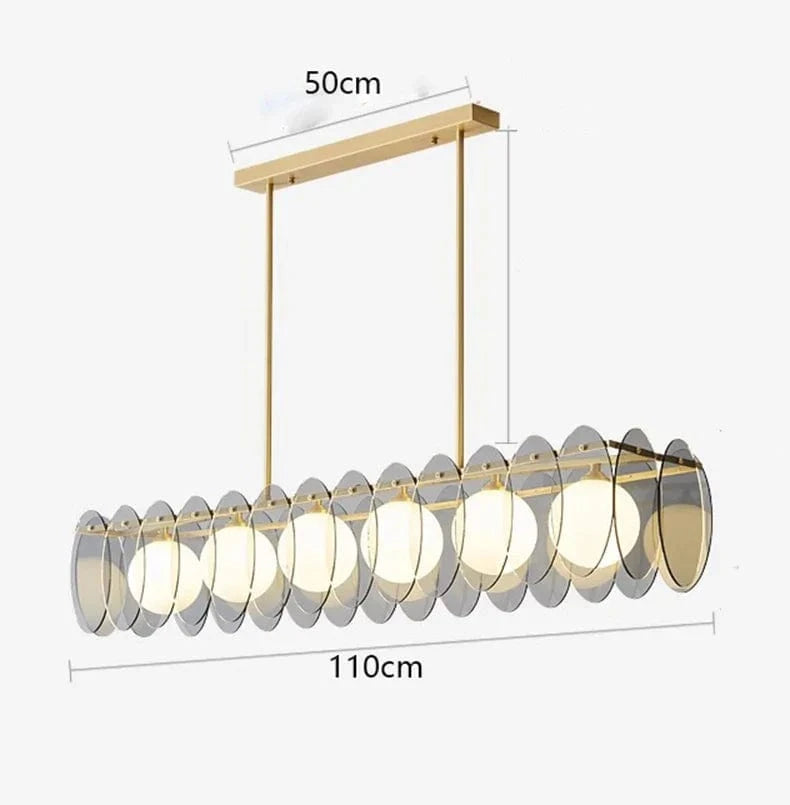 Lustre LED moderne pour salle à manger - Éclairage intérieur premium | Marco Lucetti 6 têtes longues en or / Blanc froid