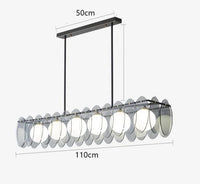 Lustre LED moderne pour salle à manger - Éclairage intérieur premium | Marco Lucetti 6 têtes longues noires / Gradation à distance RC