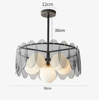 Lustre LED moderne pour salle à manger - Éclairage intérieur premium | Marco Lucetti 6 têtes noires / Gradation à distance RC