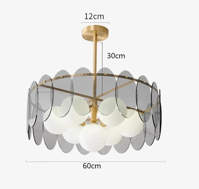 Lustre LED moderne pour salle à manger - Éclairage intérieur premium | Marco Lucetti 7 têtes en or / Gradation à distance RC