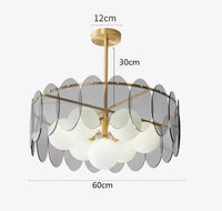Lustre LED moderne pour salle à manger - Éclairage intérieur premium | Marco Lucetti 7 têtes en or / Gradation à distance RC