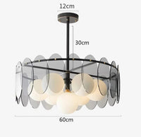 Lustre LED moderne pour salle à manger - Éclairage intérieur premium | Marco Lucetti 7 têtes noires / Blanc froid