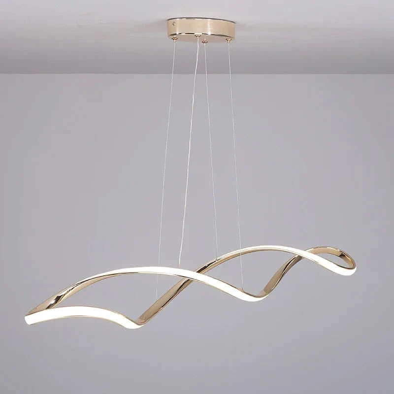 Lustre LED moderne pour salle à manger salon chambre, 92cm, Or / Chrome / Noir avec Télécommande | Marco Lucetti