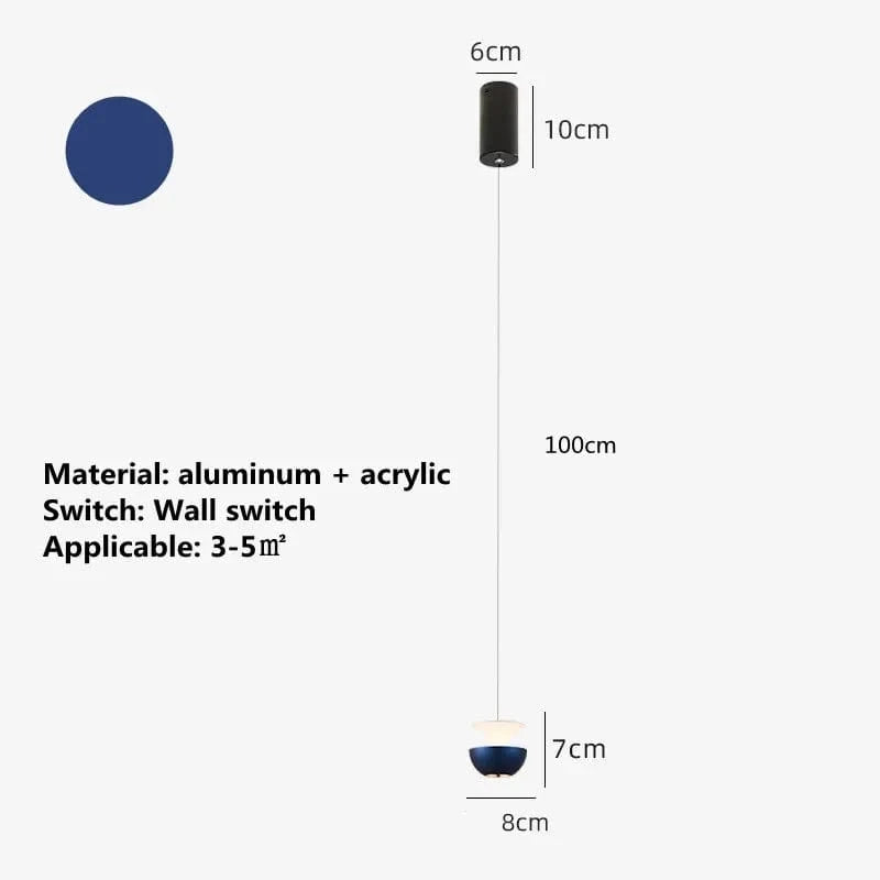 Lustre LED moderne pour salon, chambre et cuisine - Suspension élégante pour maison, hôtel et restaurant | Marco Lucetti Bleu / Blanc froid