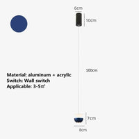 Lustre LED moderne pour salon, chambre et cuisine - Suspension élégante pour maison, hôtel et restaurant | Marco Lucetti Bleu / Blanc froid