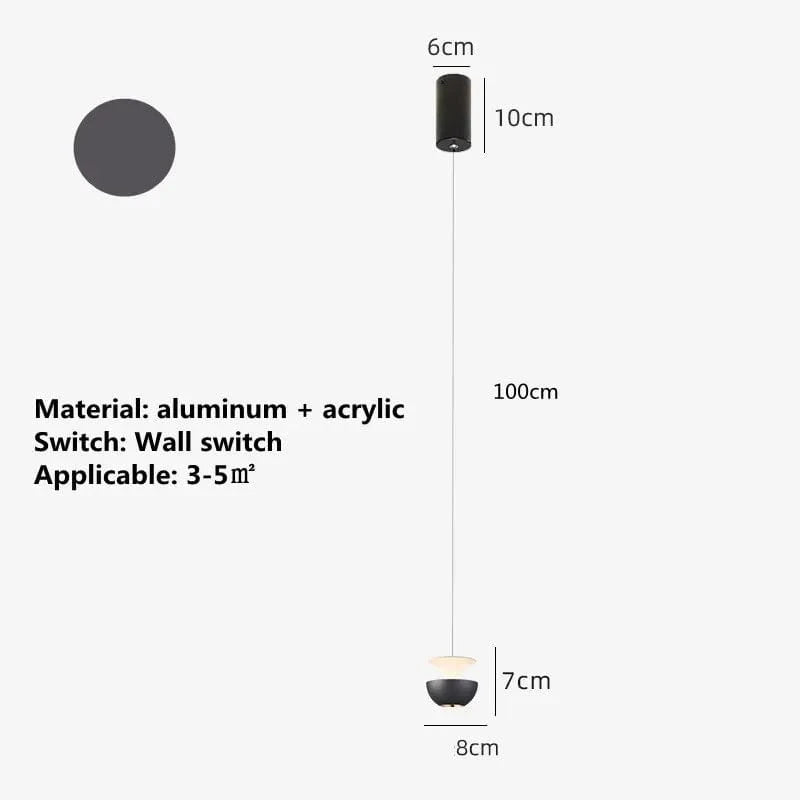 Lustre LED moderne pour salon, chambre et cuisine - Suspension élégante pour maison, hôtel et restaurant | Marco Lucetti Gris foncé / Blanc froid