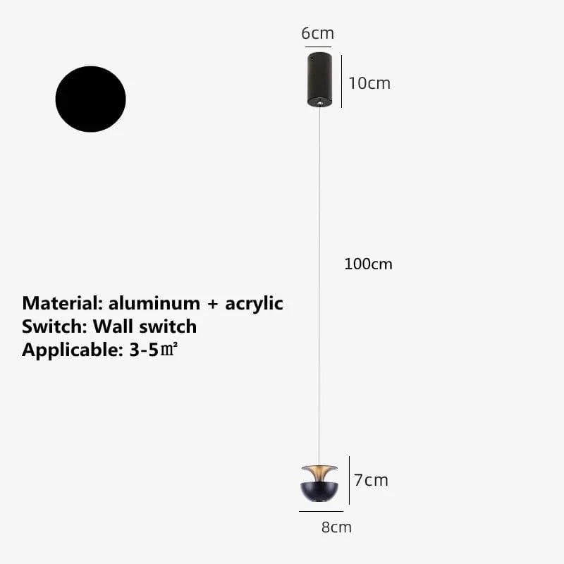 Lustre LED moderne pour salon, chambre et cuisine - Suspension élégante pour maison, hôtel et restaurant | Marco Lucetti Noir / Blanc froid