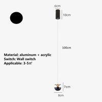 Lustre LED moderne pour salon, chambre et cuisine - Suspension élégante pour maison, hôtel et restaurant | Marco Lucetti Noir / Blanc froid