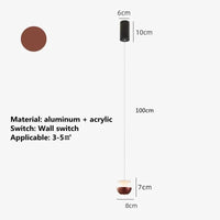 Lustre LED moderne pour salon, chambre et cuisine - Suspension élégante pour maison, hôtel et restaurant | Marco Lucetti Rouge-marron / Blanc froid