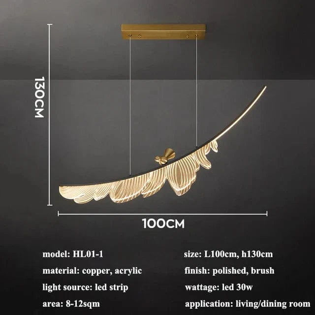 Lustre LED Moderne pour Table de Restaurant et Décoration Maison | Marco Lucetti 1 tête L100cm / Blanc chaud